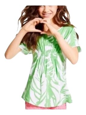 Lilly Pulitzer × Targuet  Green & White Leaf-Print Girls Tunic Size L